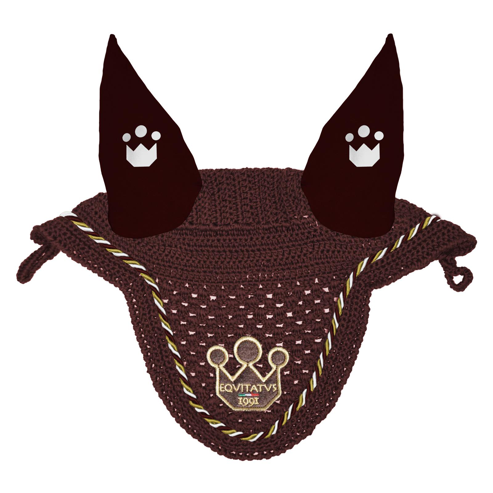 Foto principale Cuffia Pony con Cordoncino Marrone, Beige e Oro