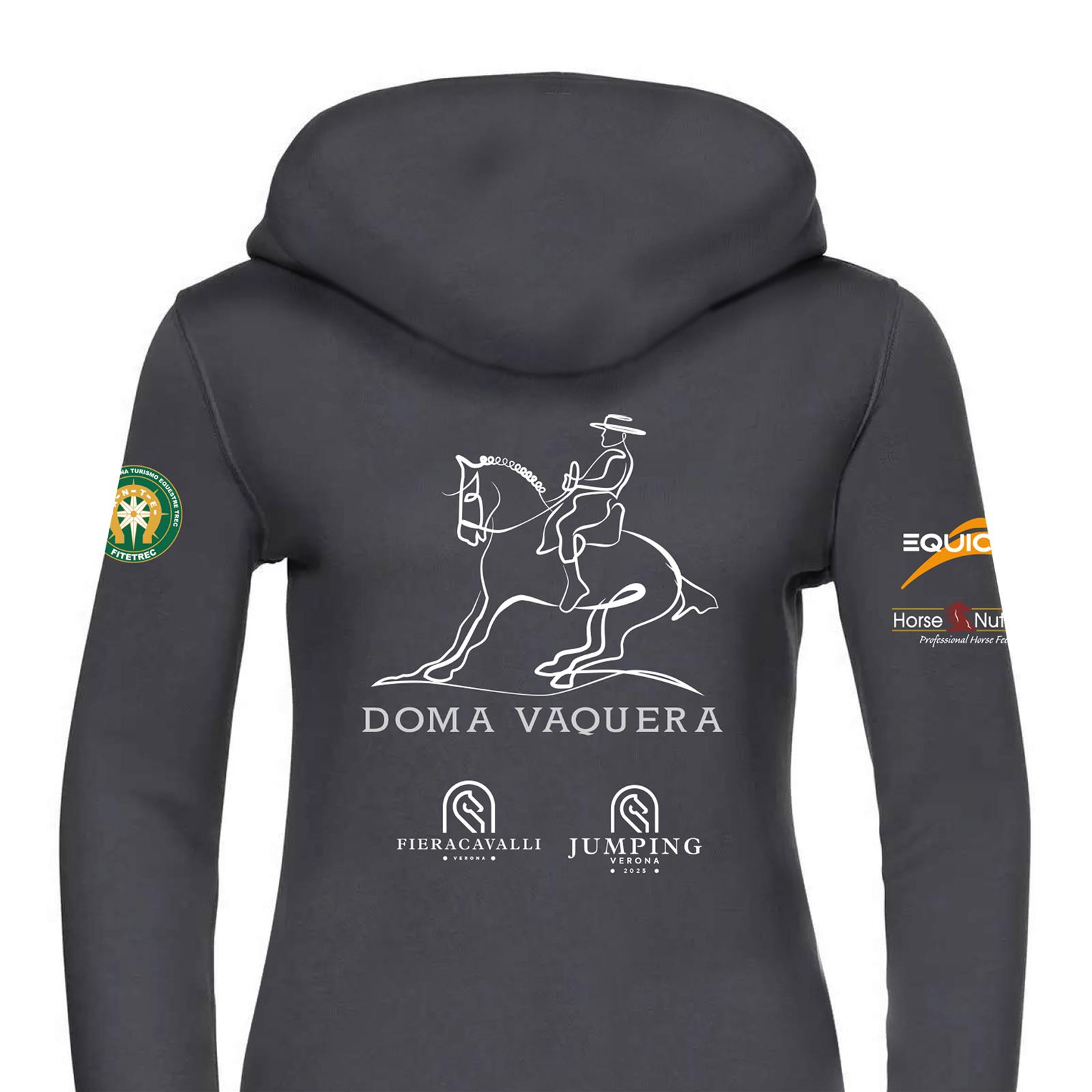 Foto 3 Felpa Equitazione Donna Doma Vaquera Equitatus1991 Grigia
