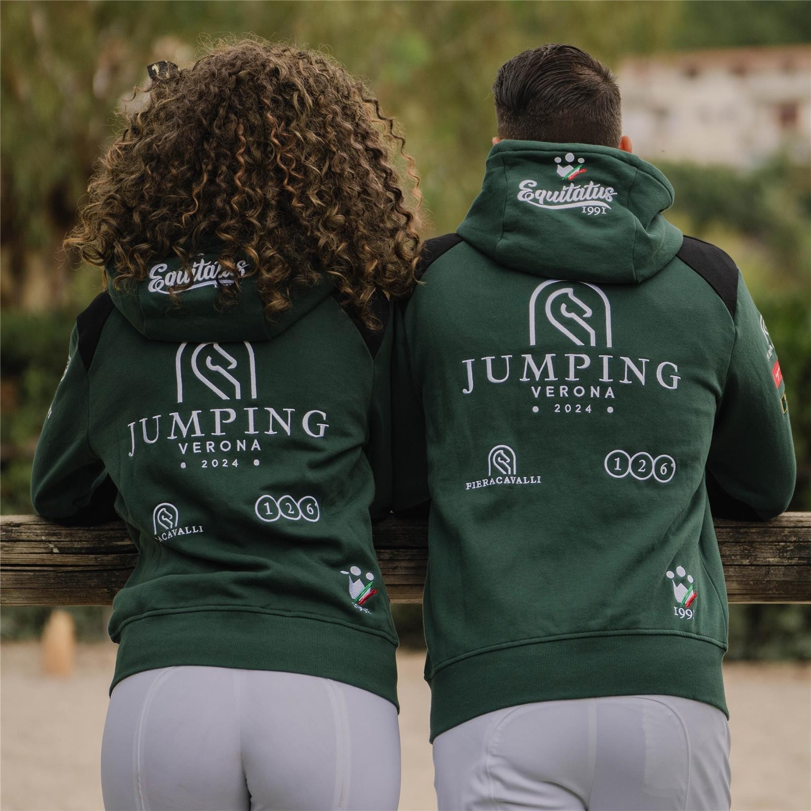 Foto 2 Felpa Equitazione Unisex Jumping Verona Verde