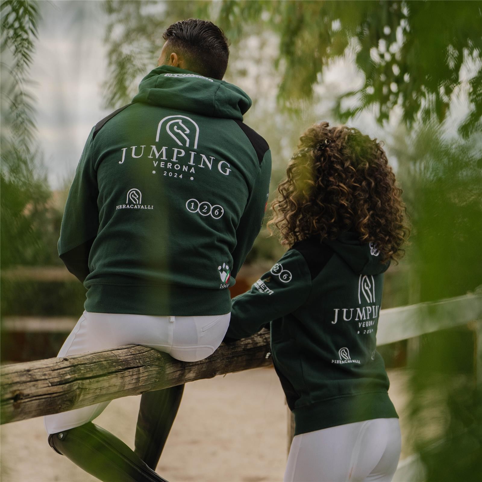 Foto 3 Felpa Equitazione Unisex Jumping Verona Verde
