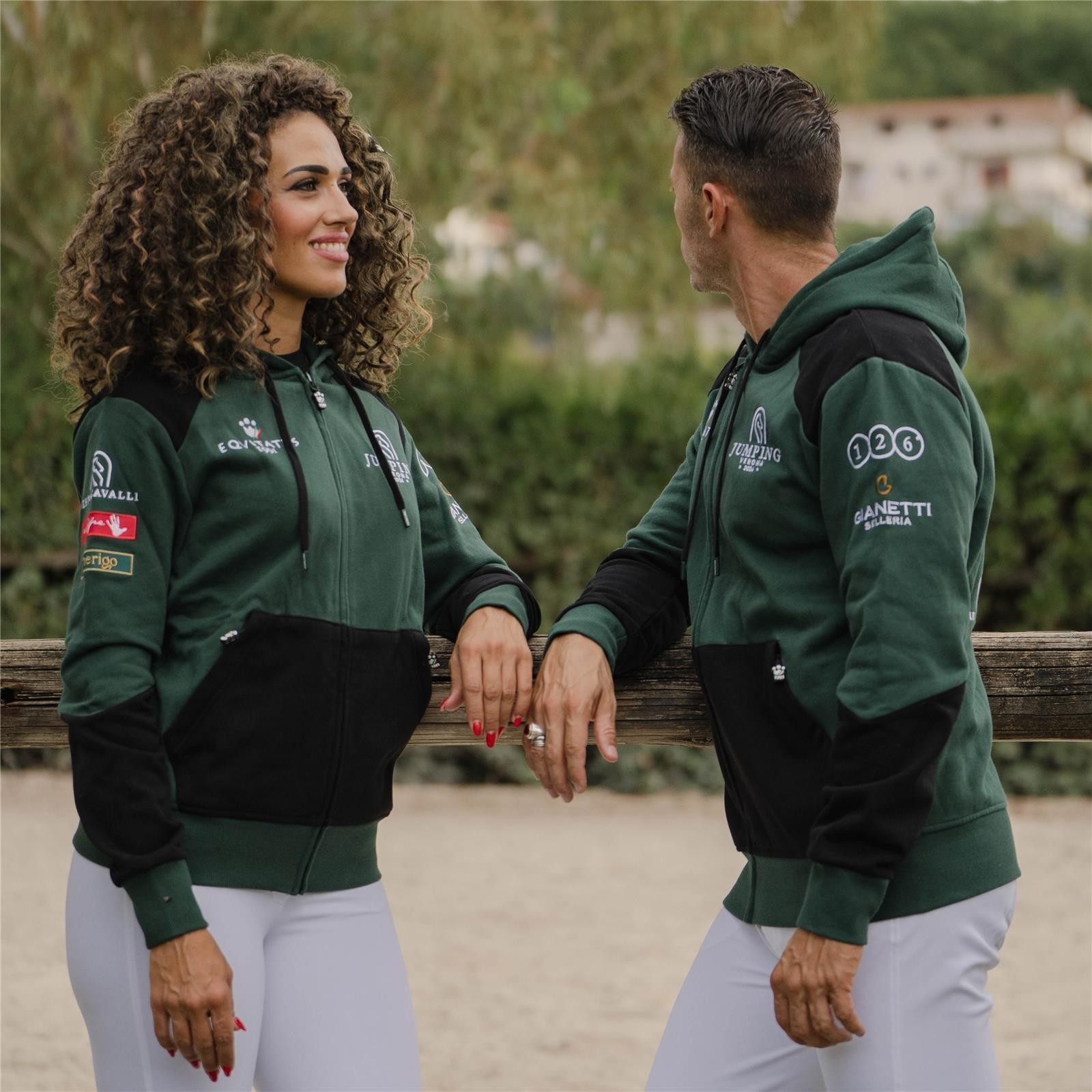 Foto principale Felpa Equitazione Unisex Jumping Verona Verde