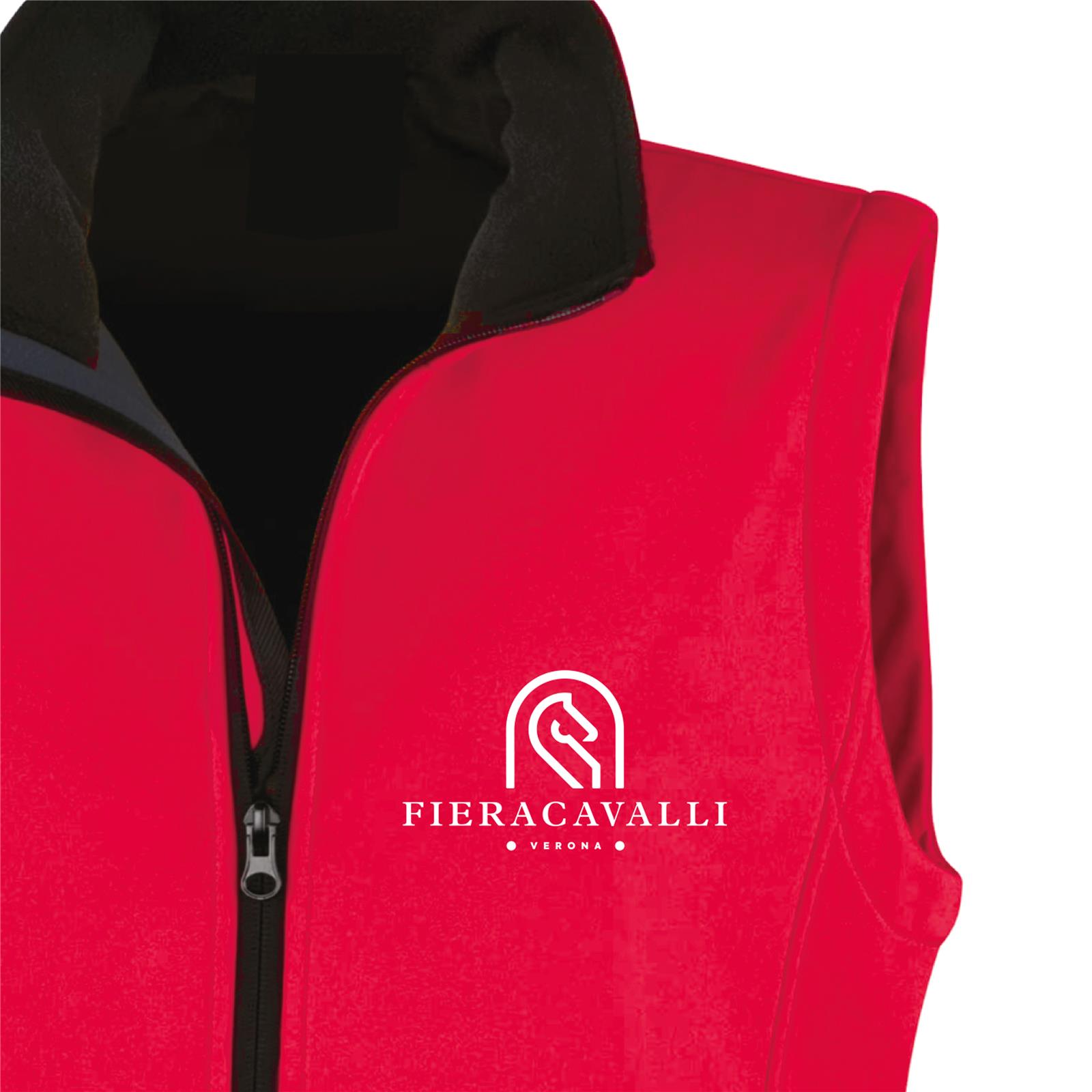 Foto 1 Giubbotto Equitazione Smanicato Uomo Softshell Fieracavalli Rosso