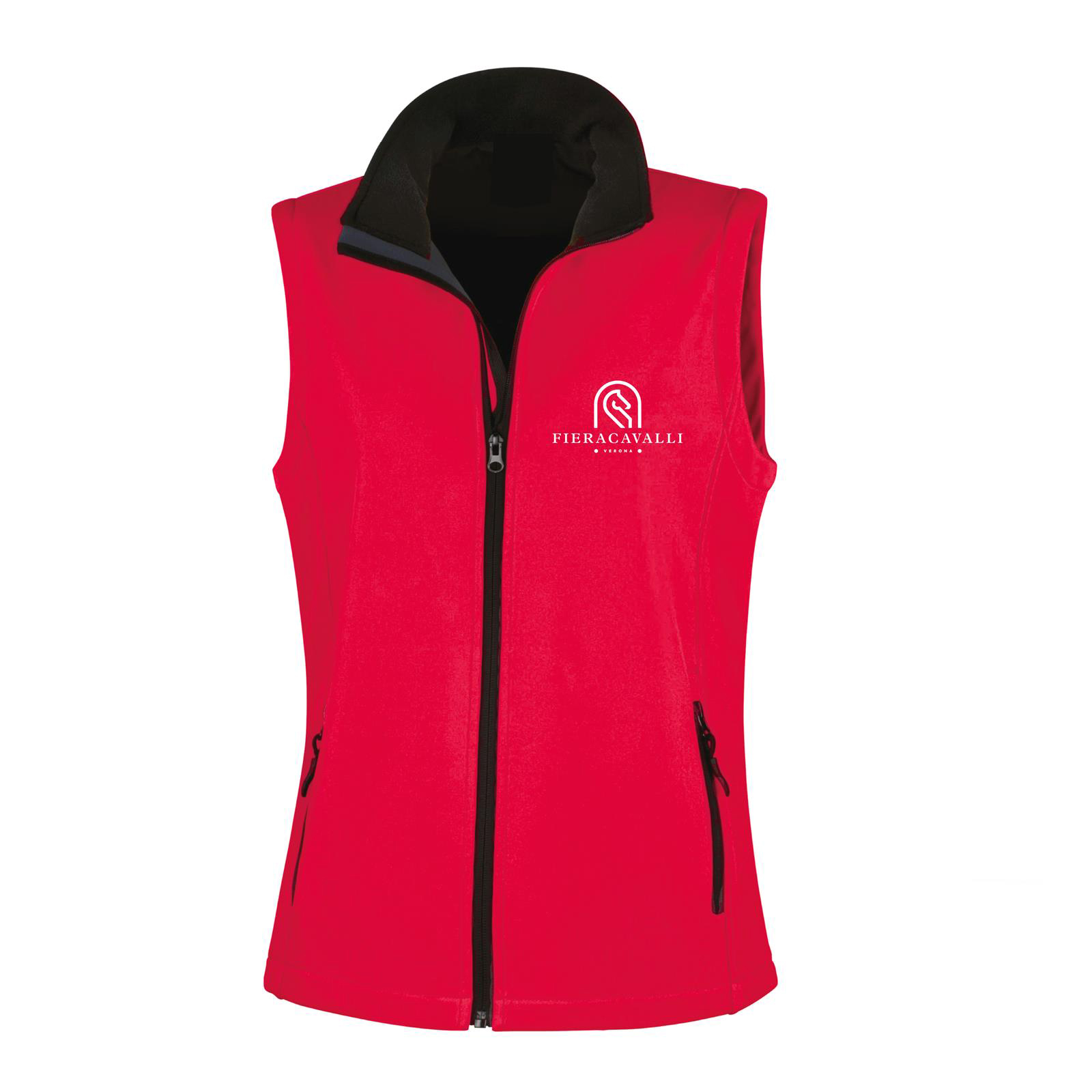 Foto principale Giubbotto Equitazione Smanicato Uomo Softshell Fieracavalli Rosso
