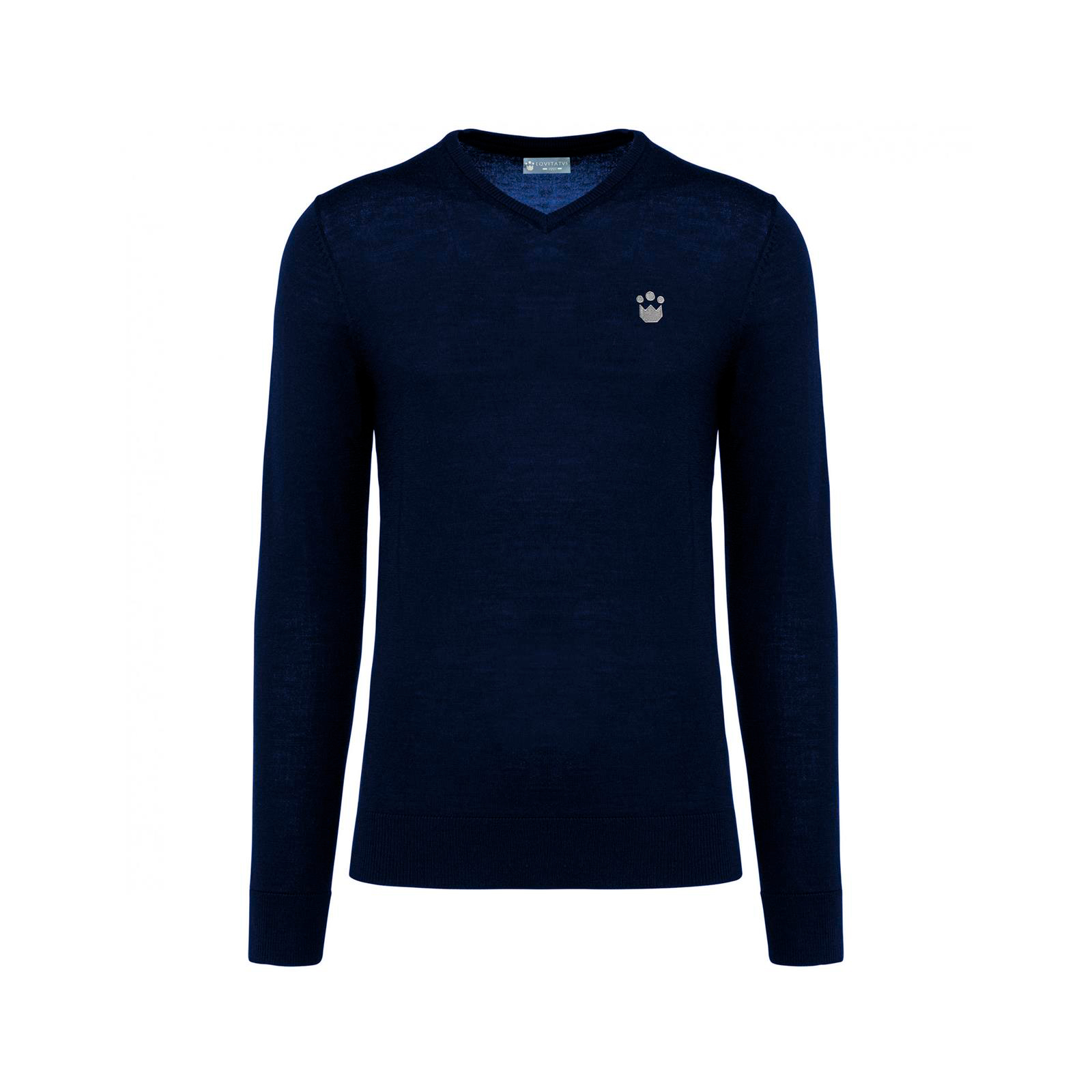 Foto principale Maglione Equitazione in Lana Merino Uomo Navy