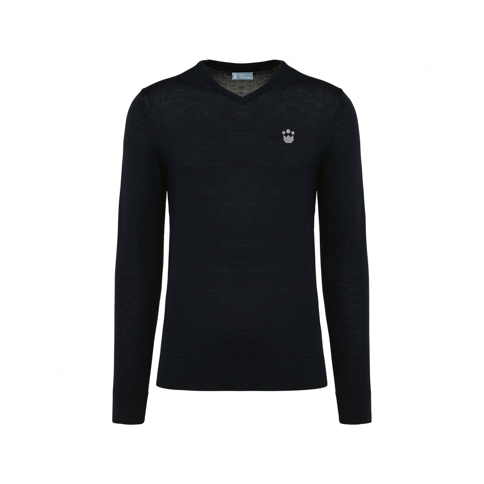 Foto principale Maglione Equitazione in Lana Merino Uomo Nero