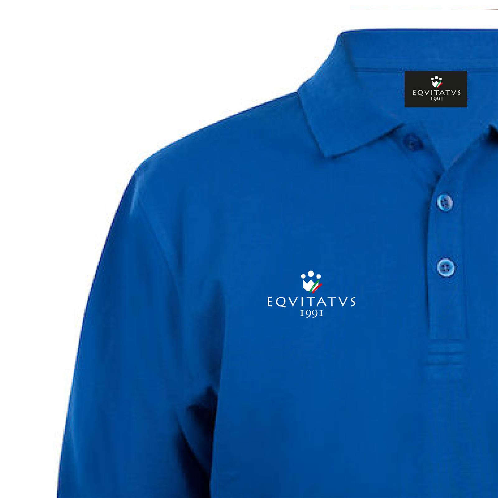Foto 3 Polo Equitazione Bambino a Manica Lunga Ponipò Blu Royal