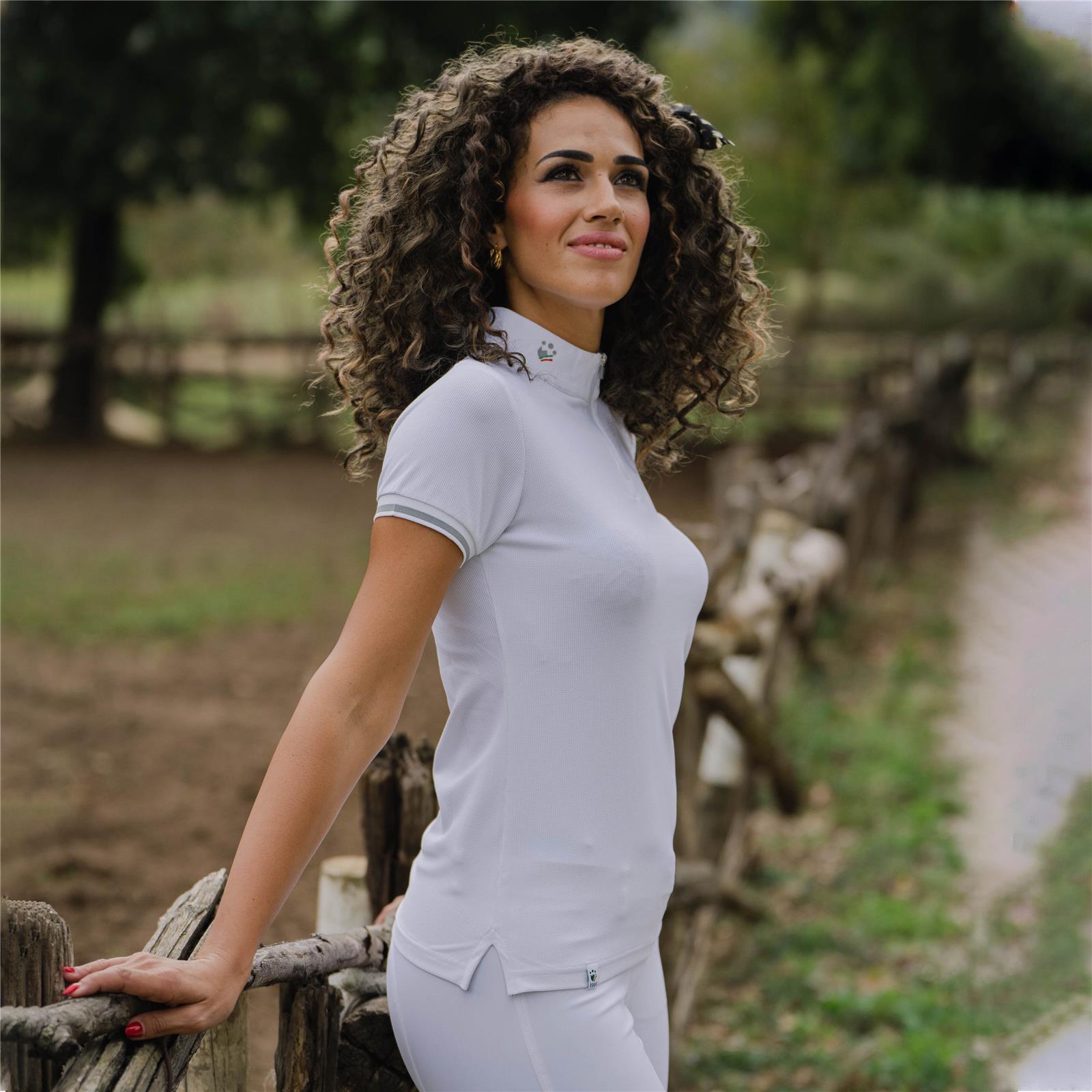 Foto principale Polo Equitazione Donna High-Tech Bianca