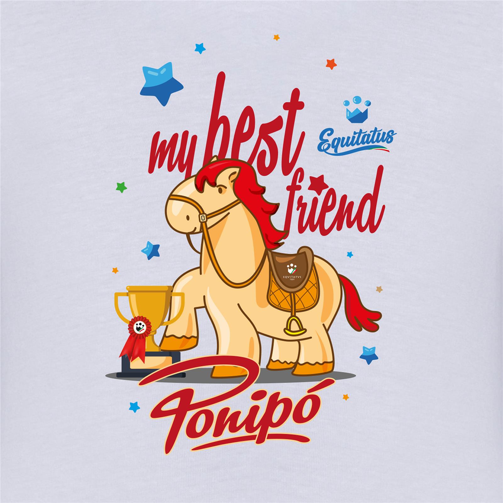 Foto 2 T-Shirt Equitazione Bambino My Best Friend Ponipò Bianca