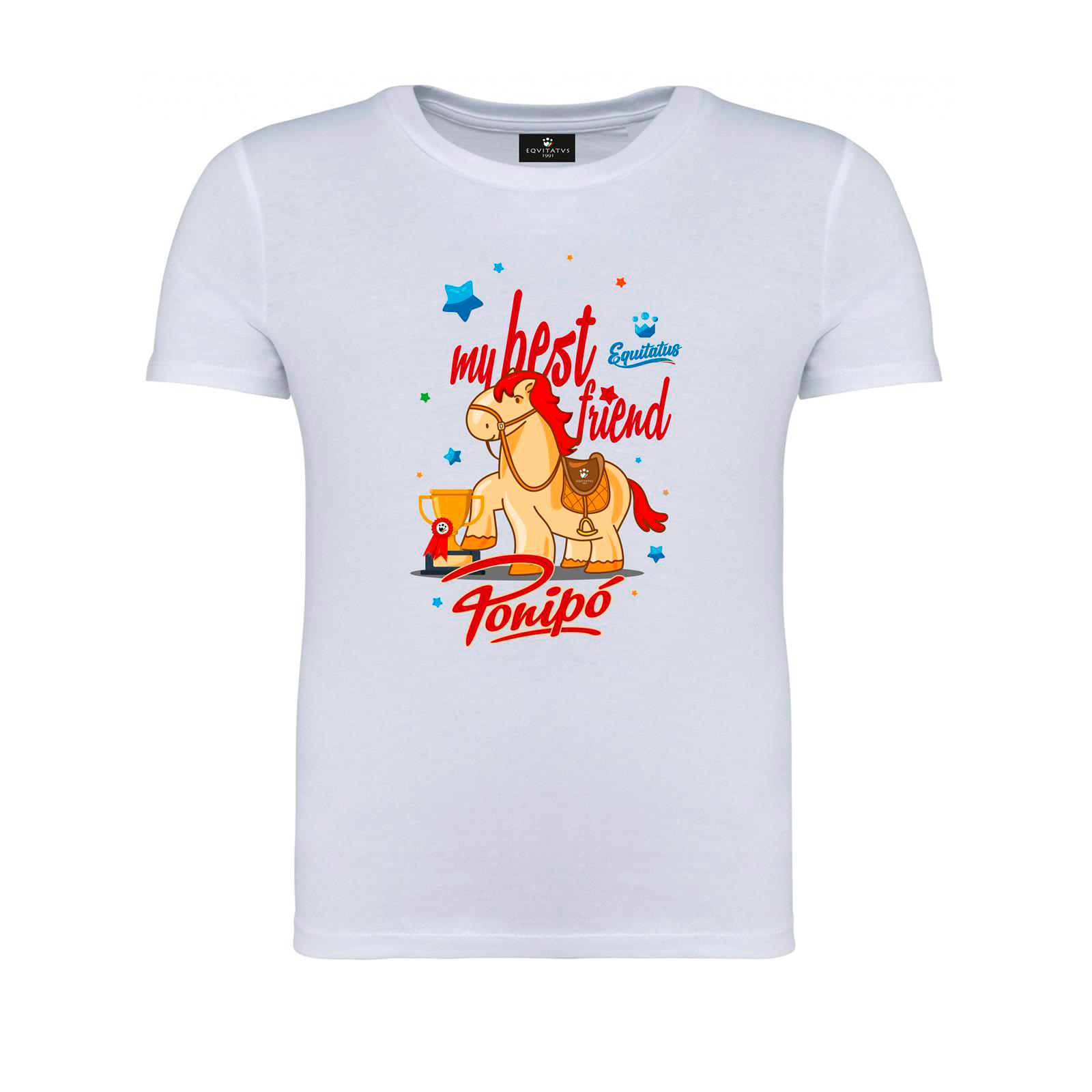 Foto principale T-Shirt Equitazione Bambino My Best Friend Ponipò Bianca