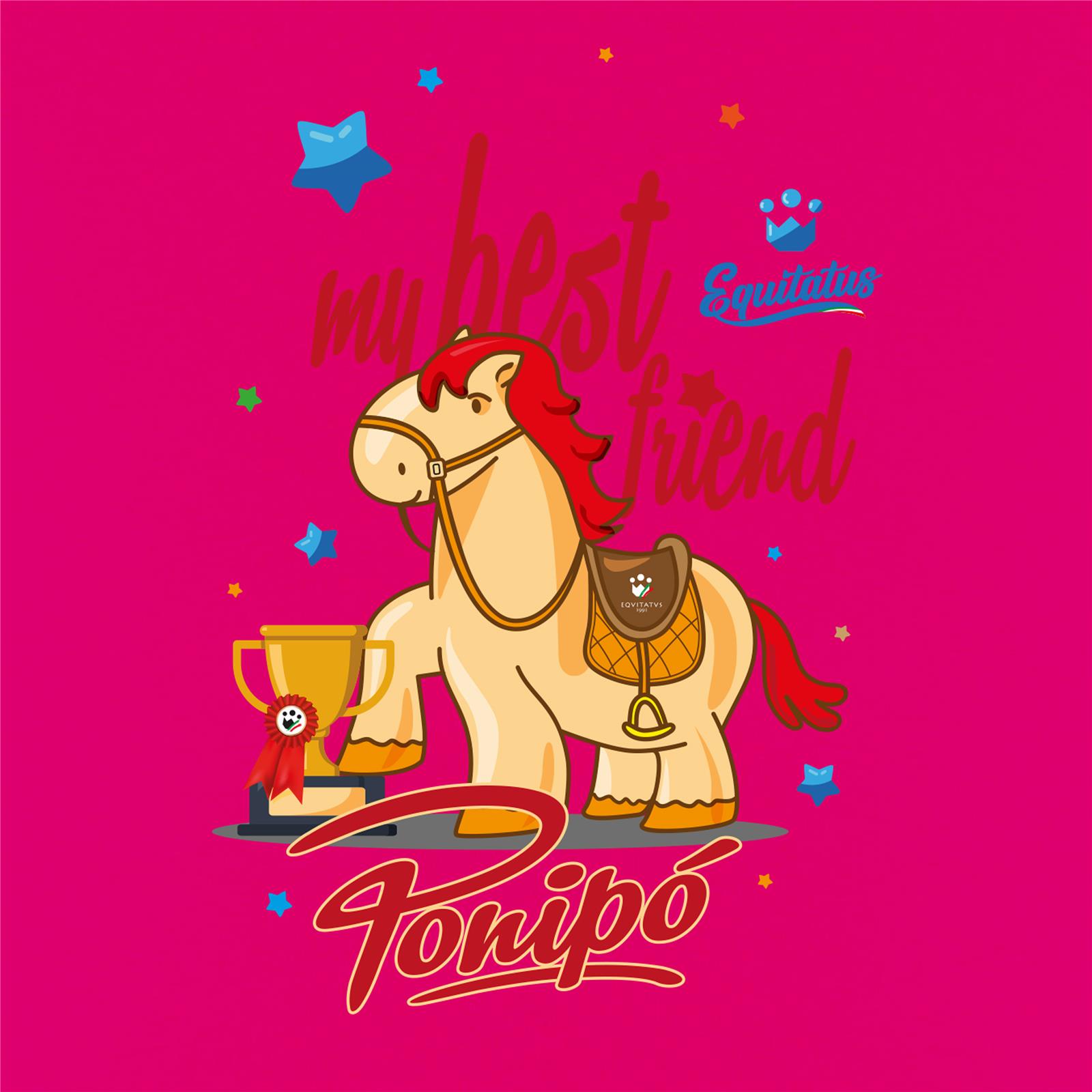Foto 2 T-Shirt Equitazione Bambino My Best Friend Ponipò Fucsia