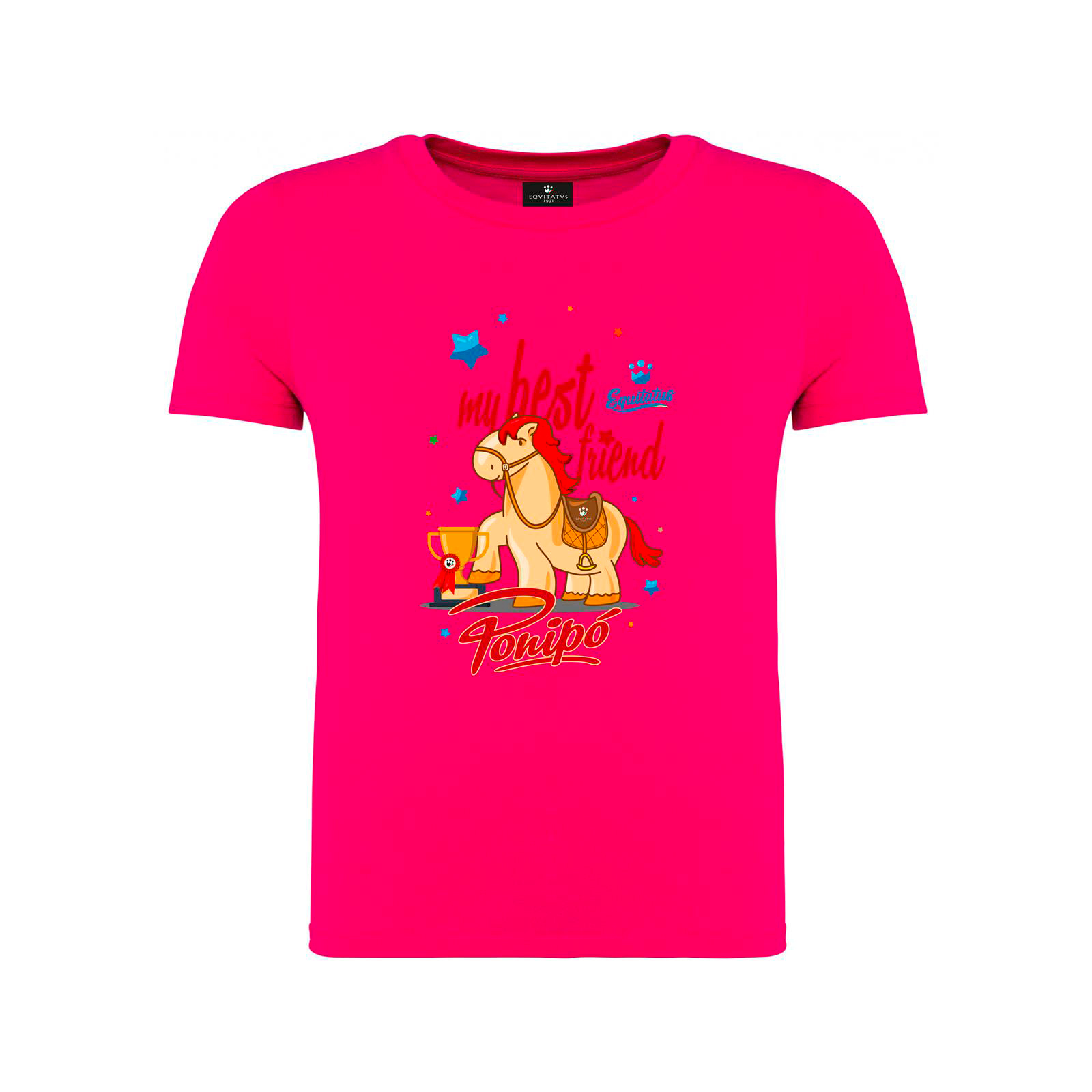 Foto principale T-Shirt Equitazione Bambino My Best Friend Ponipò Fucsia