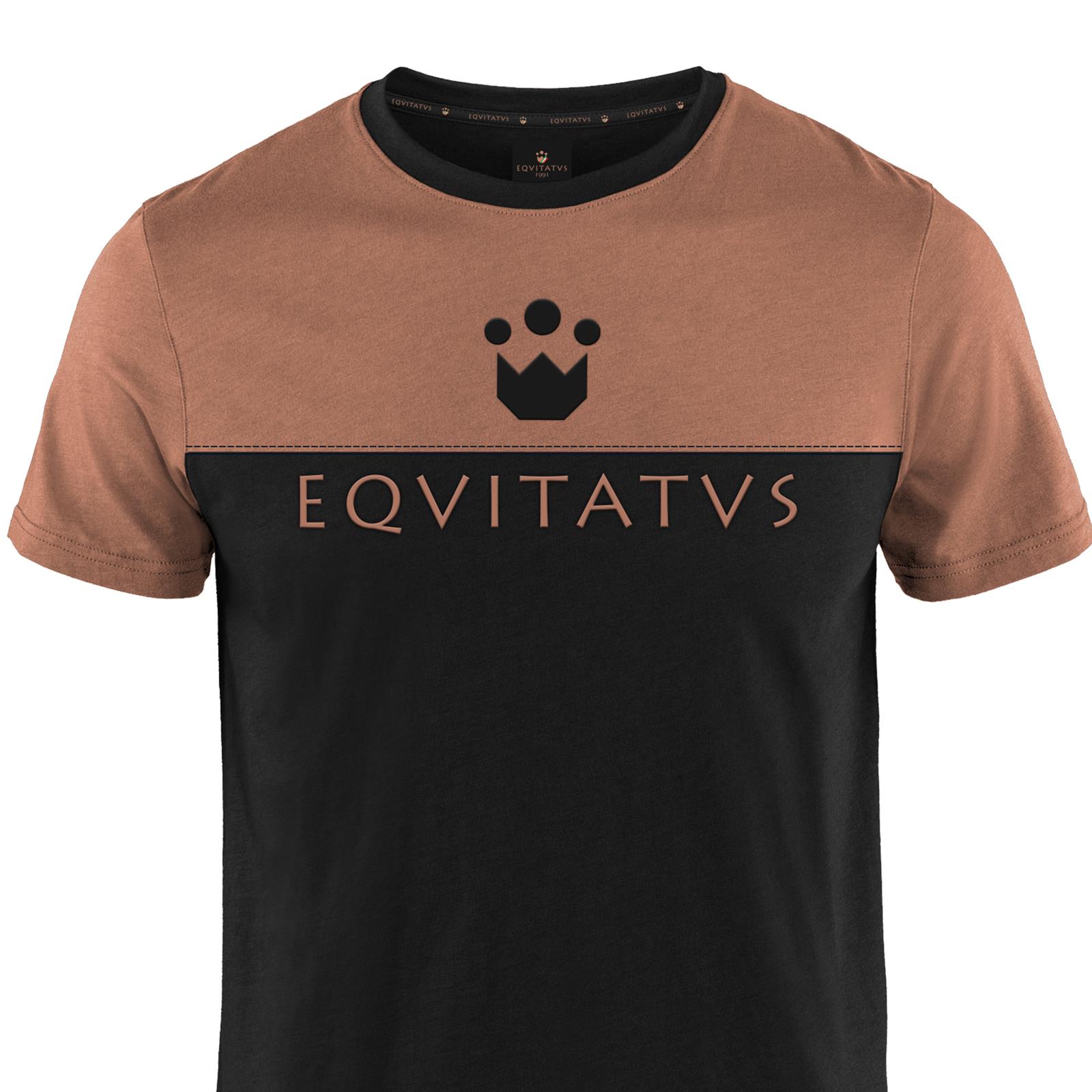 Foto 1 T-Shirt Equitazione Unisex Special 5 Nera e Marrone Camel