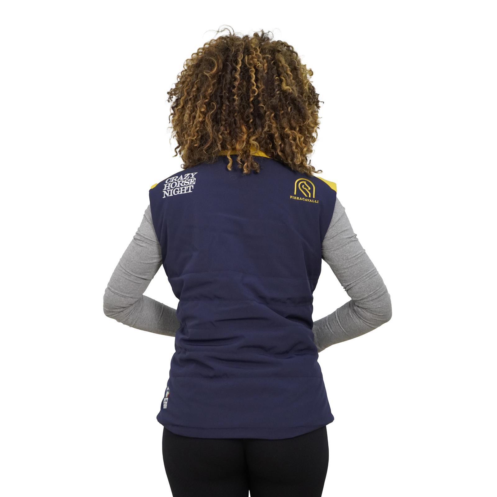Foto 2 Giubbotto Equitazione Smanicato Unisex Fieracavalli Navy e Giallo