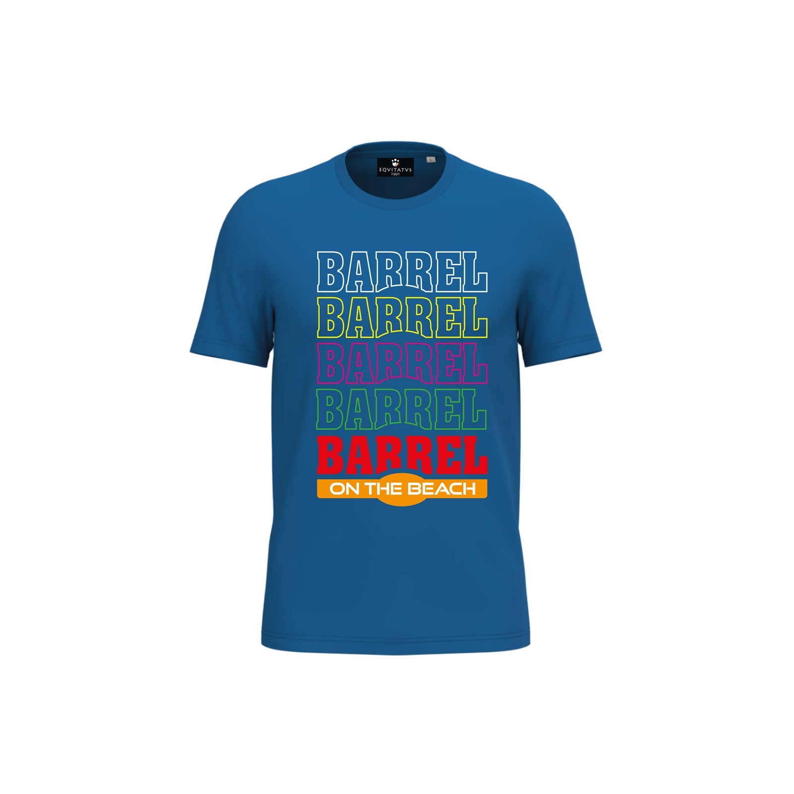 Foto principale T-Shirt Equitazione Bambino Arcobaleno Barrel On The Beach Navy