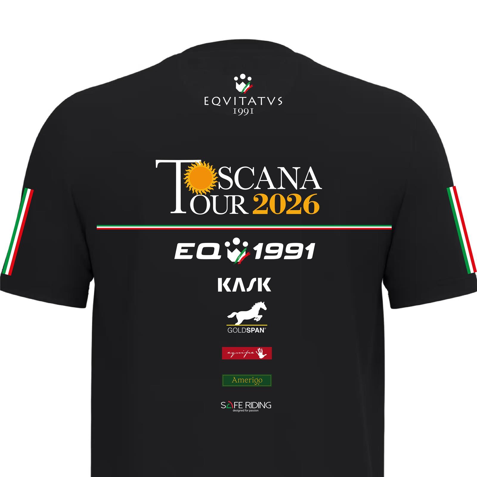 Foto 3 T-Shirt Equitazione Bambino Toscana Tour 2026 Nera