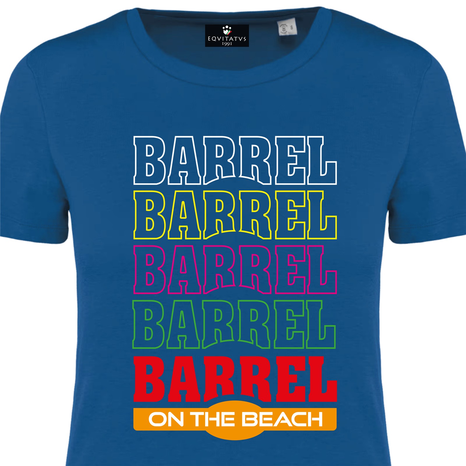 Foto 2 T-Shirt Equitazione Donna Arcobaleno Barrel On The Beach Navy