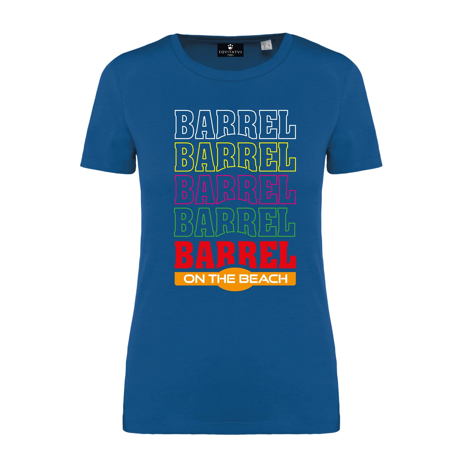 Foto principale T-Shirt Equitazione Donna Arcobaleno Barrel On The Beach Navy