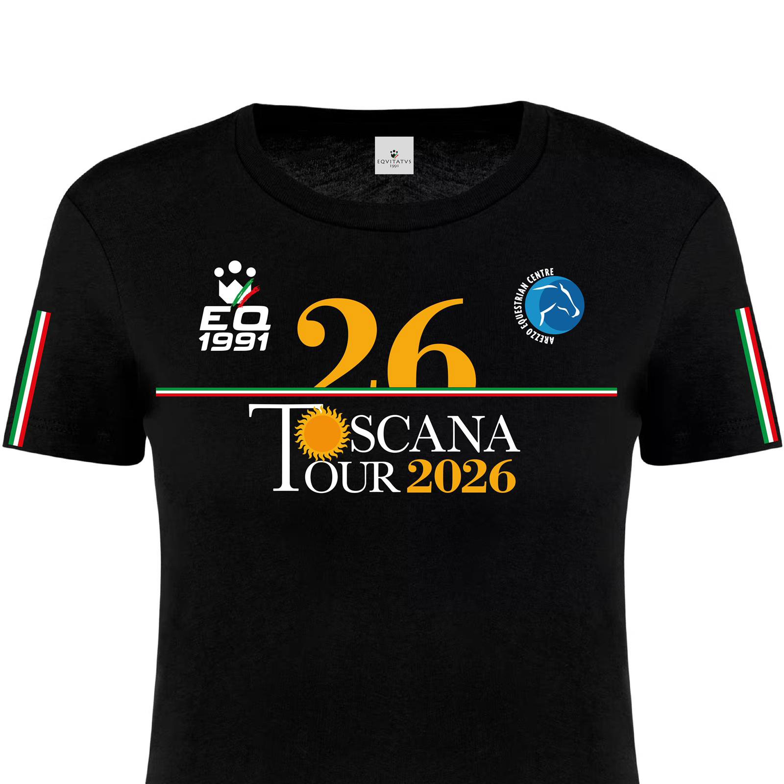 Foto 1 T-Shirt Equitazione Donna Toscana Tour 2026 Nera