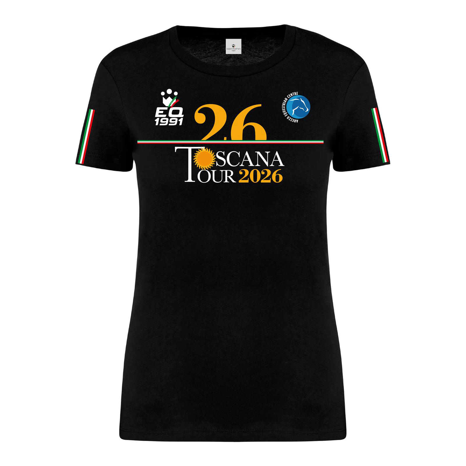 Foto principale T-Shirt Equitazione Donna Toscana Tour 2026 Nera