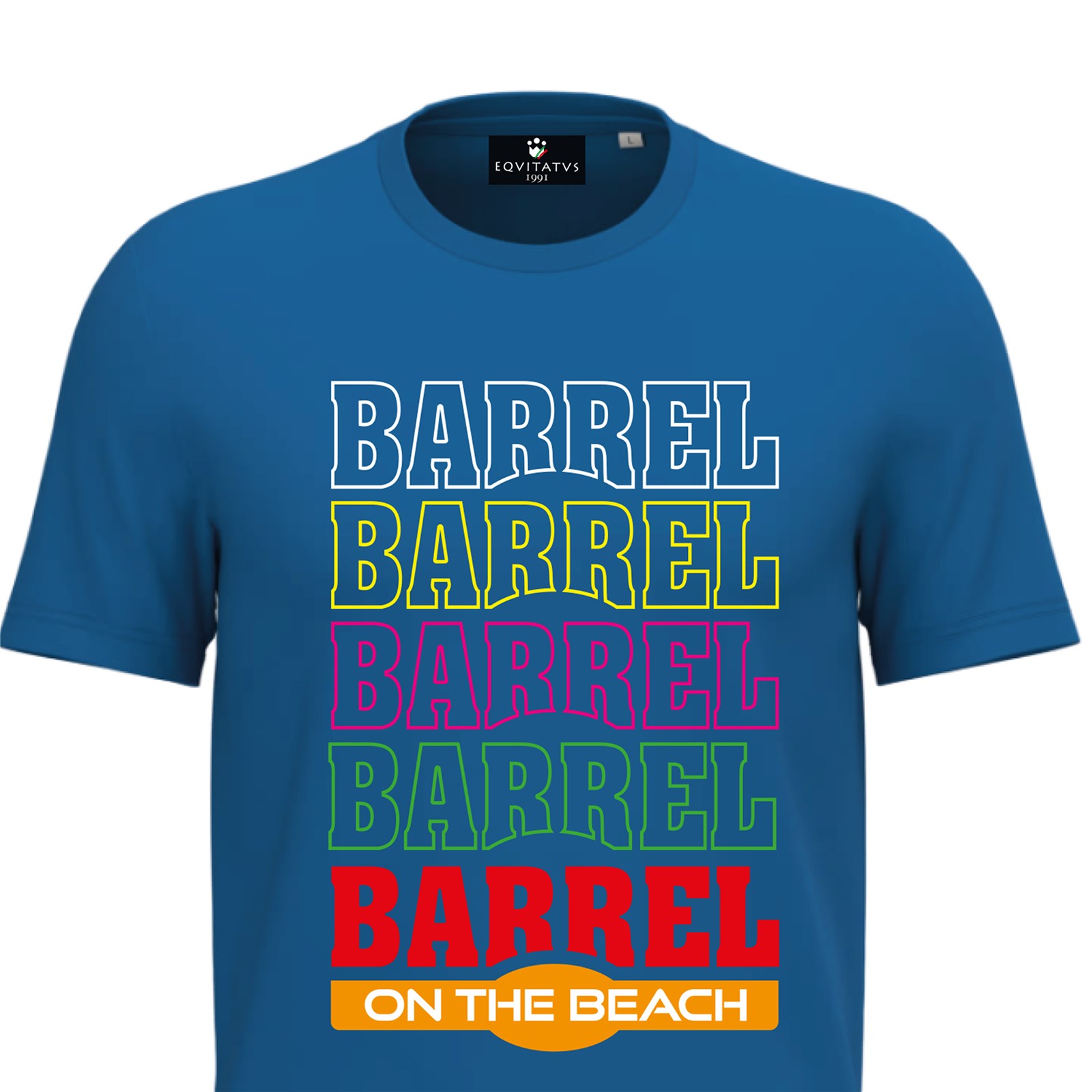 Foto 2 T-Shirt Equitazione Uomo Arcobaleno Barrel On The Beach Navy
