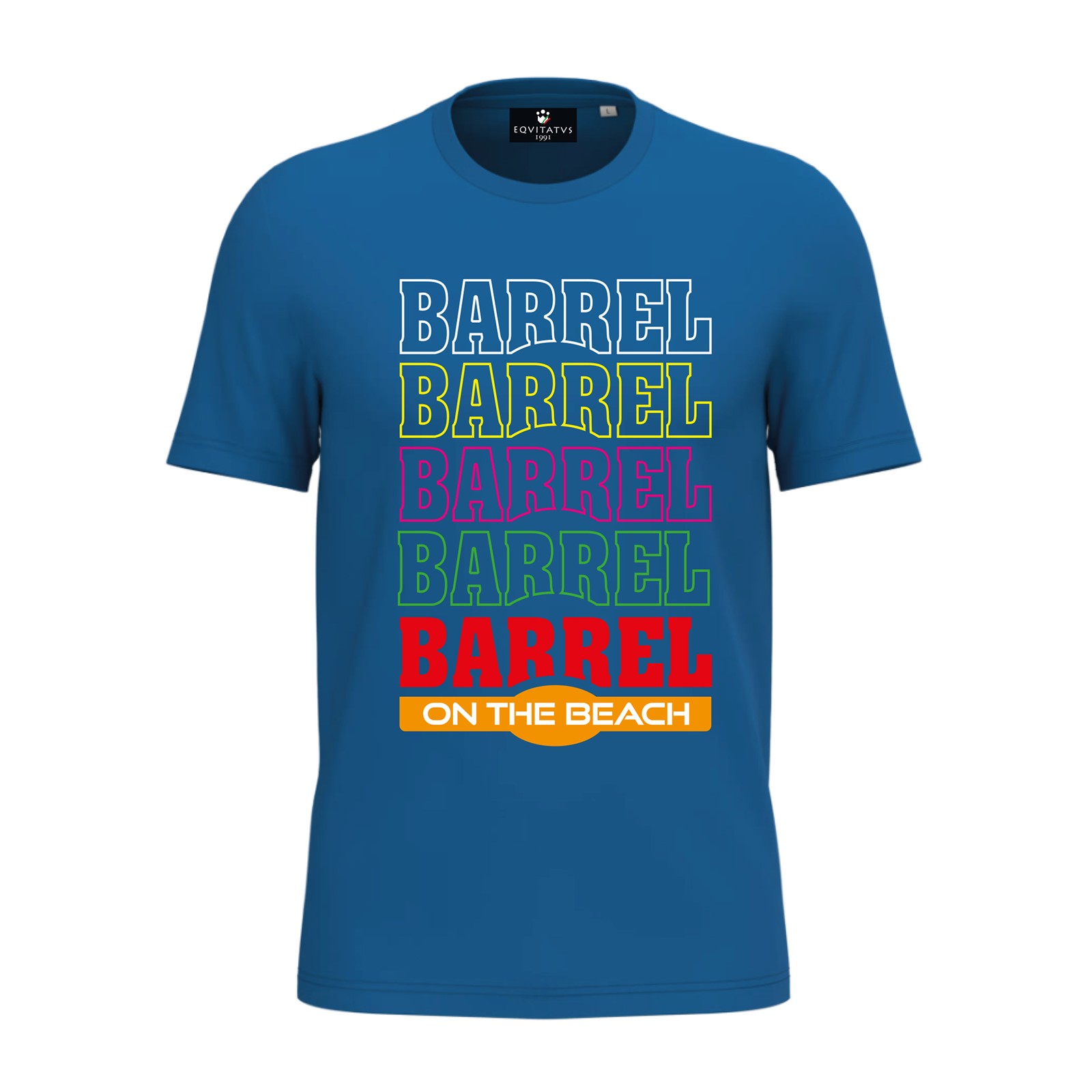 Foto principale T-Shirt Equitazione Uomo Arcobaleno Barrel On The Beach Navy