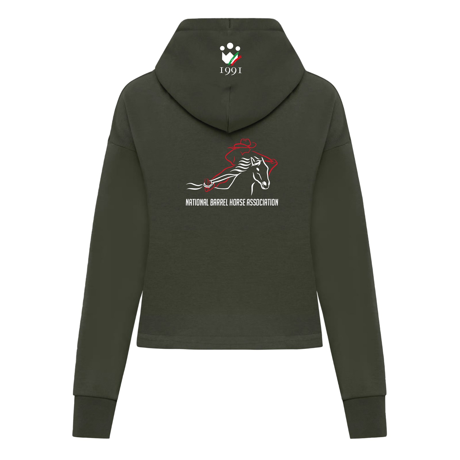 Foto 1 Felpa Equitazione Donna con Zip Nbha Verde Militare