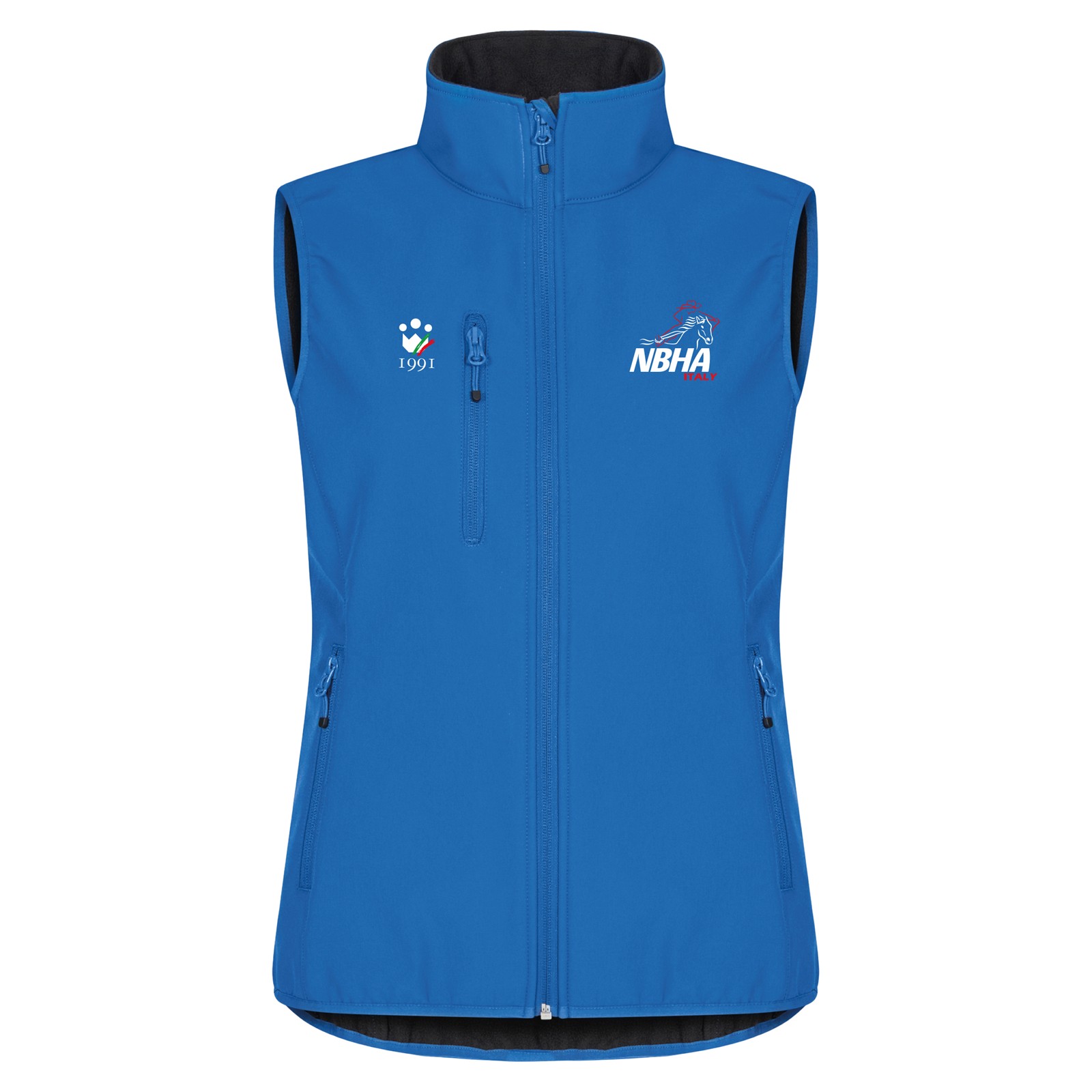 Foto principale Giubbotto Equitazione Smanicato Donna Softshell Izy Nbha Blu Royal