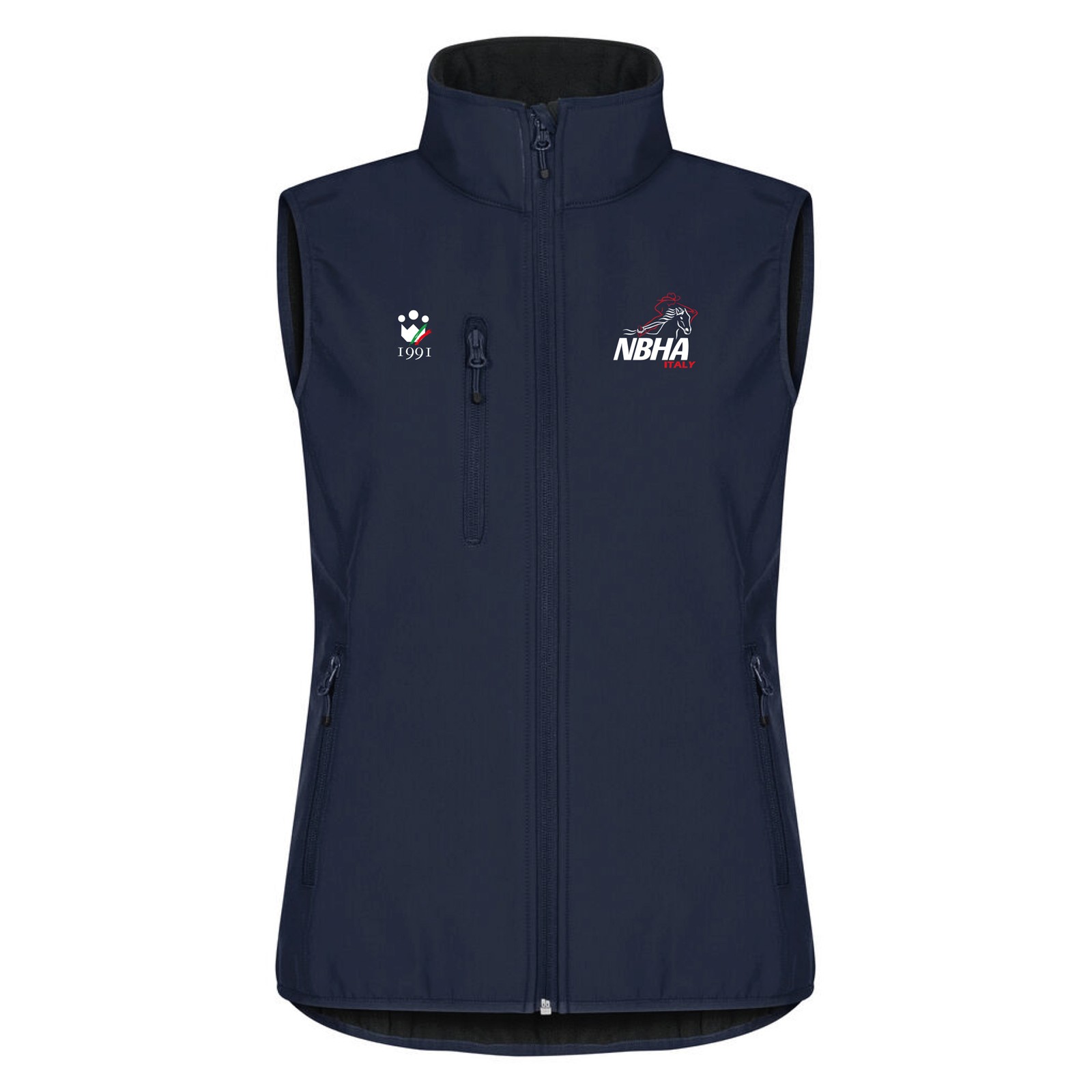 Foto principale Giubbotto Equitazione Smanicato Donna Softshell Izy Nbha Navy