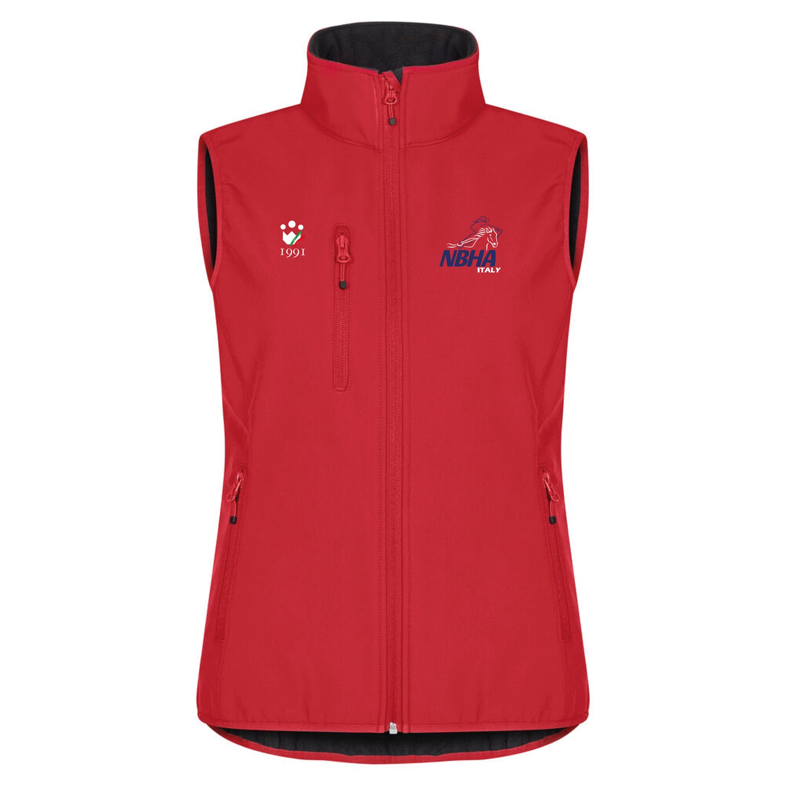Foto principale Giubbotto Equitazione Smanicato Donna Softshell Izy Nbha Rosso